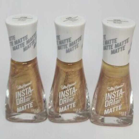 Sally Hansen Insta-Dri Nail Color Matte #018 Gold Lot Of 3 - Picture 1 of 1